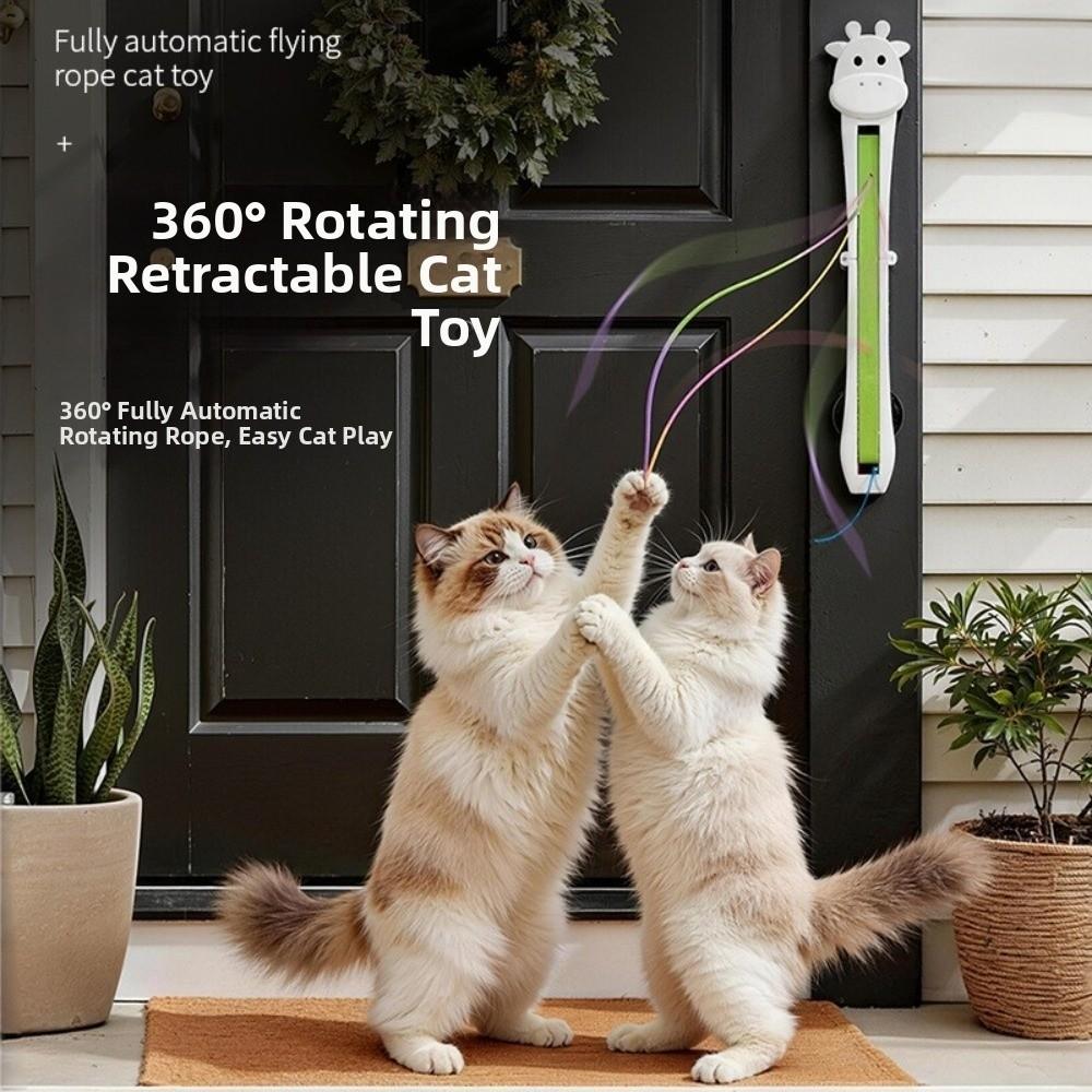 Throws Ropes Electric Cat Teaser Automatically Tightens Flying Rope Cat Toy  Relieve Boredom