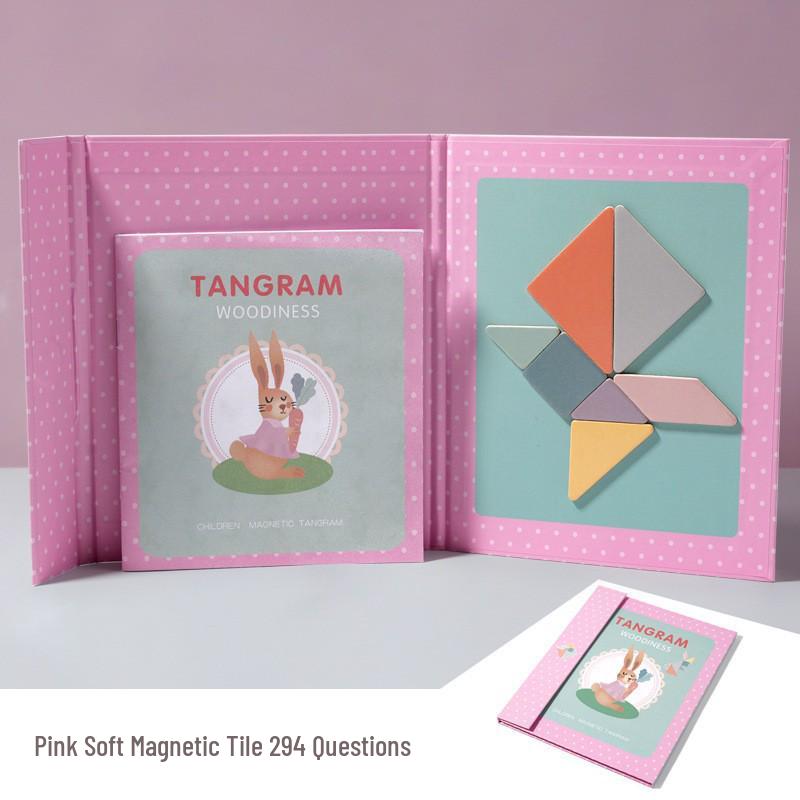 Grenzüberschreitendes magnetisches Holz-Tangram-Puzzle für Kinder - Lern-Puzzle für Erstklässler