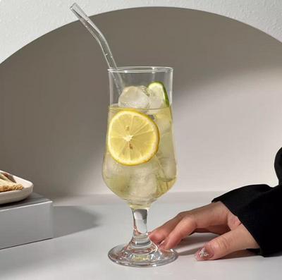 Shangqi High-Stem Glass Beverage Cup with Lid