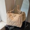 Casual Large-capacity Cotton Bag Women's Autumn and Winter New Fashion Diamond Tote Bag Shoulder Messenger Bag