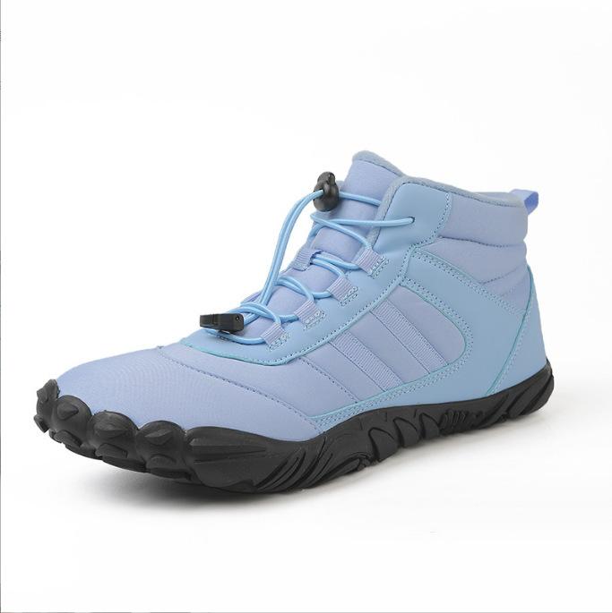 Five-finger Outdoor Cotton Shoes Non-slip and Wear-resistant Hiking Shoes Warm High-top Wool Boots for Men and Women To Keep Out the Cold