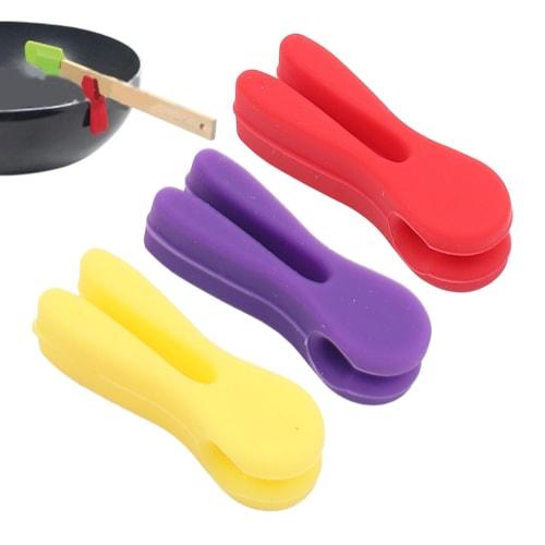 

Spoon Pot Pan Holder, Silicone Pot Clip - Rabbit Shape Kitchen Spatula Holder - 3X Countertop Spatula Holders, Cooking Spoon Holders, Utensil Rest for