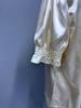 New Satin V-neck Button-up Ruffle Blouse - Spring/Summer Casual Short Sleeve French Style