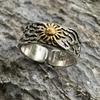 JWM Men's Rings Silver Plated Brass Ring for Men Women Adjustable Open Rings, Exquisite Packaging