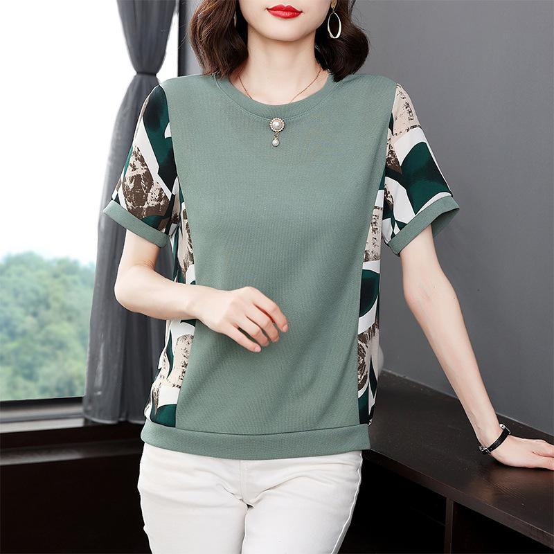 Plus Size Women's Summer Round Neck Casual Short Sleeved T-shirt