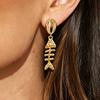 11119 European and American jewelry, new classic retro exaggerated personality fishbone alloy dripping earrings