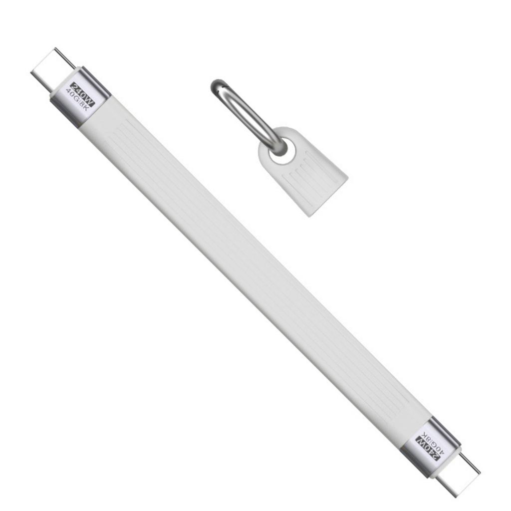 Type C to Type C Ribbon Cable 240W Quick Charging 40Gbps Data Transfer 8K Resolution Output Extension Cable for Phone