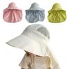 Cappello da Sole Asciugatura Rapida per Bambini Estate Cappello a Tesa Larga con Sciarpa Outdoor Spiaggia Viaggio Cappelli da Pescatore per Bambini