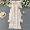 Summer Retro Heavy Industry Crochet Cut Out Beach Dress