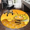 Custom Name Maya the bee Printed Round Rug Carpet Chair Rug Area Rug Entryway Doormats,for Office Chair Living Room Bedroom Kitchen Room.