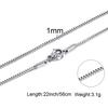 1/2/3mm Box Chain Necklaces for Men Women,Delicate Square Stainless Steel Chains Links Collars,Jewelry Gift 18To24 Inch