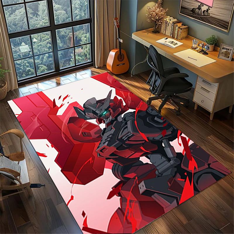 Large Area Gundam Rug Non Slip Washable Floor Mat Bedroom Gamer Room Decor