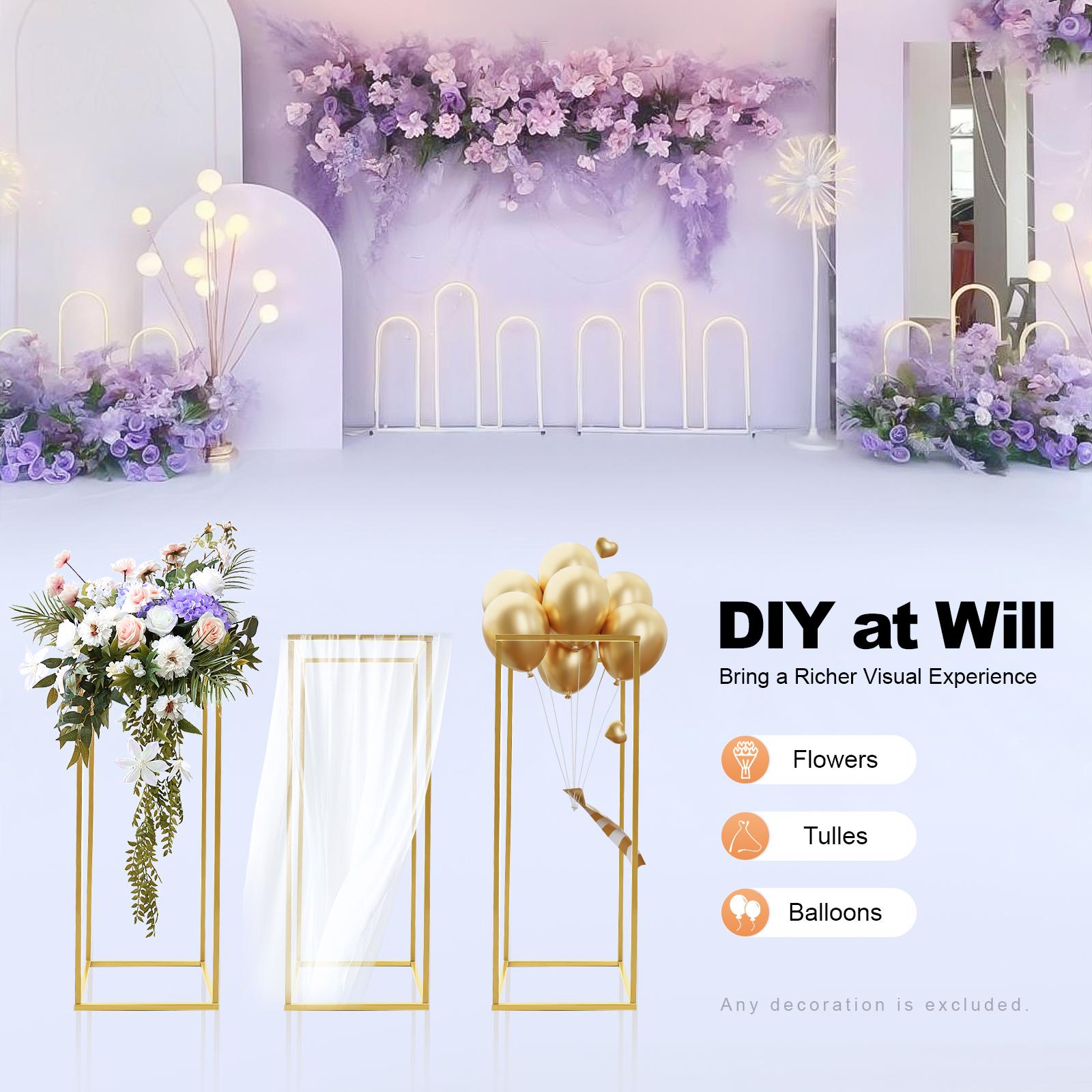 

4-Piece Wedding Flower Stand Set – Durable Metal Vase Holder for Centerpieces, Balloons, and Party Decorations GERMANY