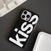 Minimalist Black and White Letter Art Phone Case for iPhone 17 16 15 14 13 12 11 Series Pro Max Plus Double Layer Protection