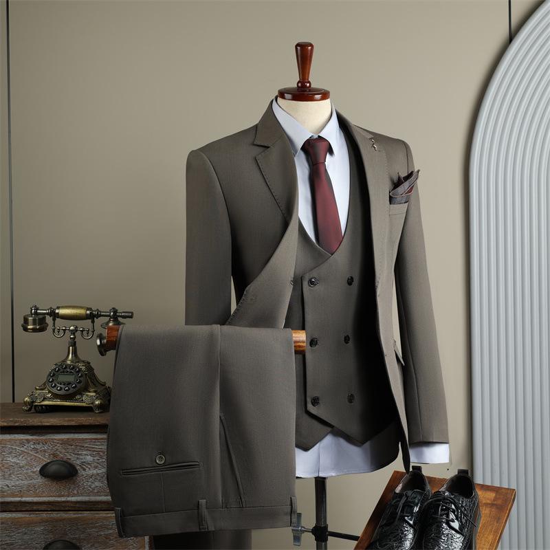 Men's Slim Fit British-Style Formal Suit - Korean Trendy Business Attire