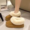 Mao Mao Snow Boots Women's Winter Velvet Thickened Fur Integrated Short Boots Thick Sole One Pedal Pregnant Women Warm Bread Cotton Shoes