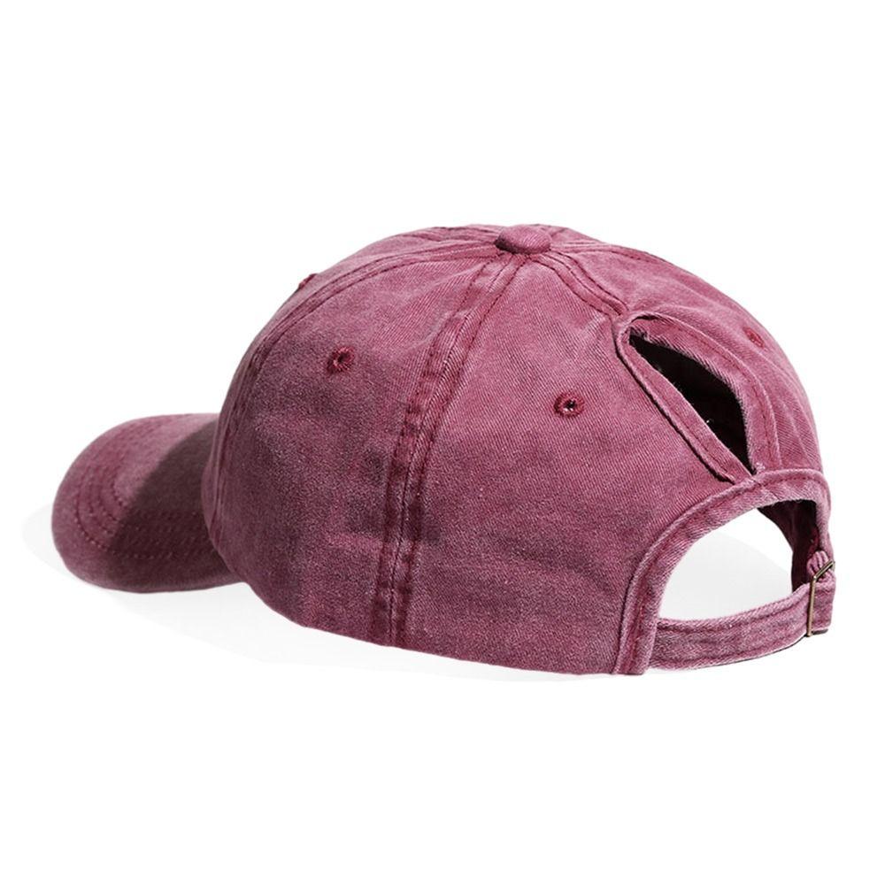 

Небрежный высокий пучок Солнцезащитная шляпа Высокий хвост Бейсболка с застежкой сзади Мужская Женская вино красного