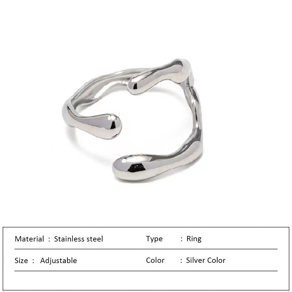 Waterproof Stainless Steel Ring for Women Non-fading Heart Ring Stylish Metal Rings Simple New Jewelry