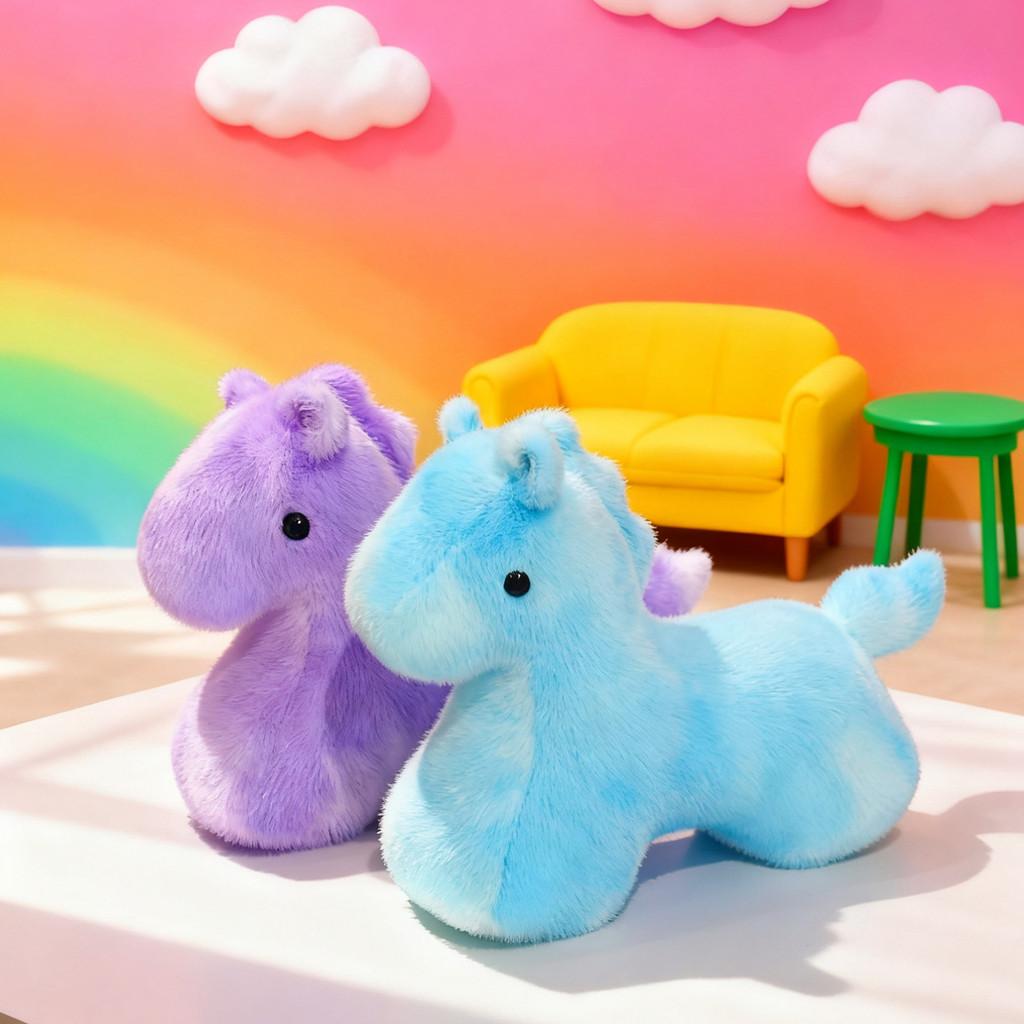 Rainbow Pony Plush Toy Cartoon Animal Decor For Kids And Collectors
