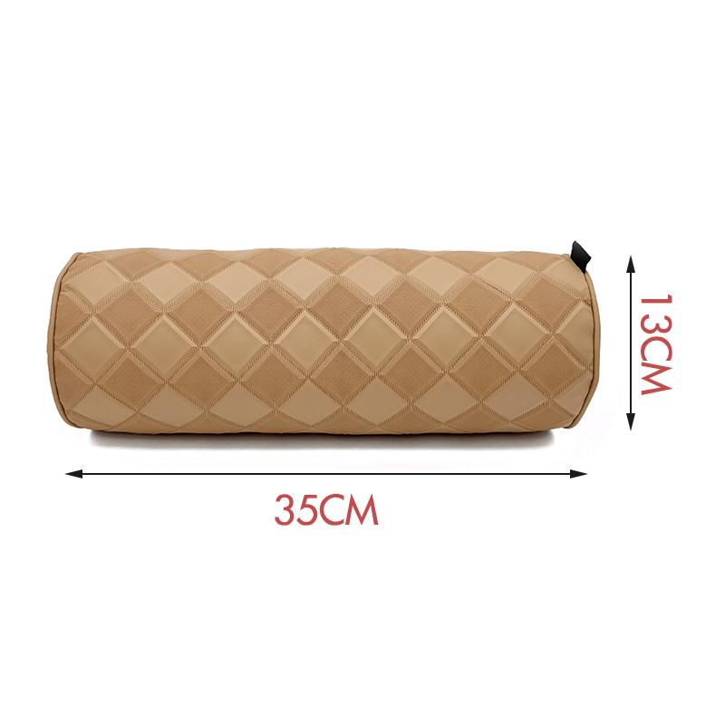 Car Seat Neck Pillow Headrest Memory Foam Leather Breathable Cylindrical Support Drive Pillows Office Chair Cervical Protection