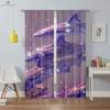 Fantasy unicorn window curtains, purple, shiny, custom, for children's room, living room, kitchen, home decoration, 2PCs