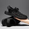 Fashion Mens Shoes 2025 Summer New Handwoven Sandals Breathable Mesh Casual Beach Sandals Large Size 38-46