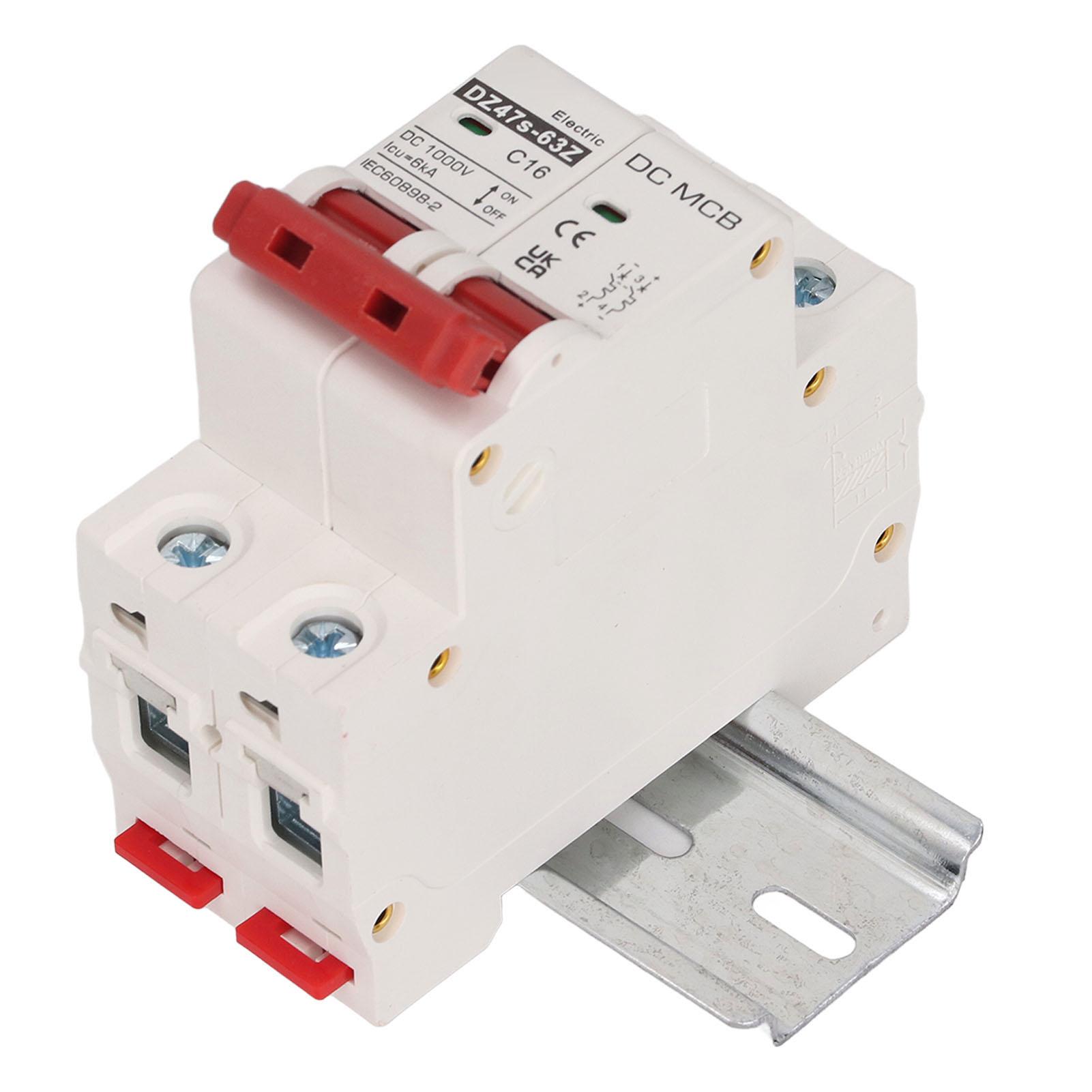 

2P міні-вимикач із захистом від перевантаження на DIN-рейку для сонячної фотоелектричної системи DC 1000V 16A