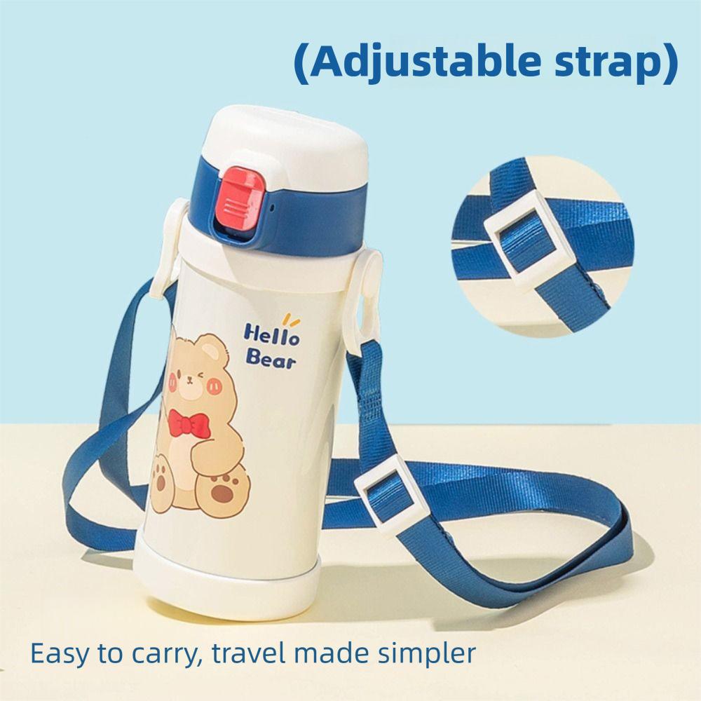 Stainless Steel Children's Water Bottle 350ML Straw Cup Fashion Insulated Cup  Kindergarten
