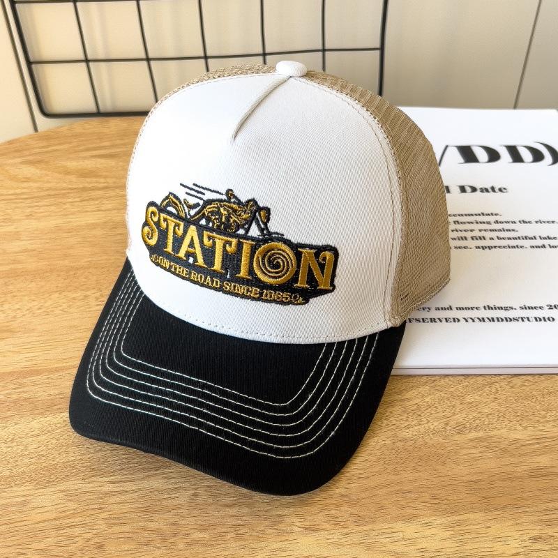 American Retro Baseball Cap Mesh Breathable UPF50+ Unisex Hip Hop Streetwear Adjustable Vintage Sun Hat