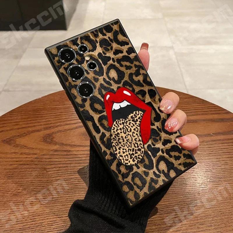 Leopard Print Pattern Phone Case For Samsung Galaxy S24 Ultra S23 FE S22 S20 Plus A73 A72 A71 A55 A54 A51 A50 A35 A15 Cover