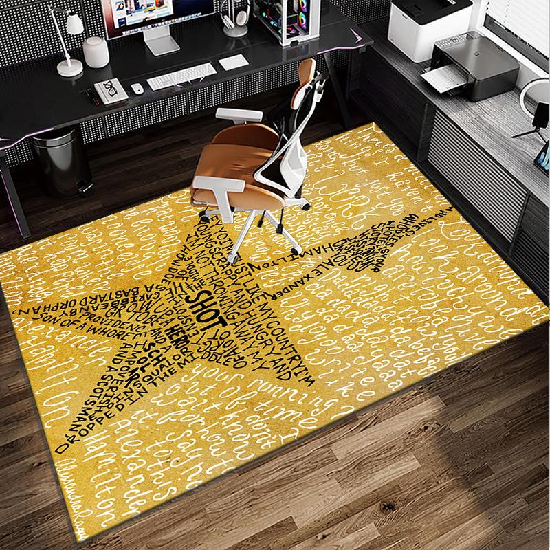 Star Hamilton Art Office Rug Chair Mat, Game Carpet, Suitable for Front Door, Bedroom, Living Room, Desk, Holiday Gift