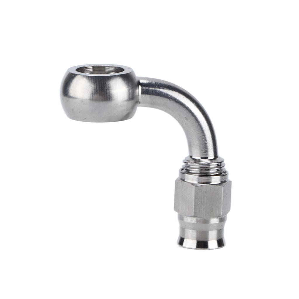 AN‑3 Banjo Eye Brake Hose Fitting Stainless Steel 90 degrees Adapter Automobile Accessories