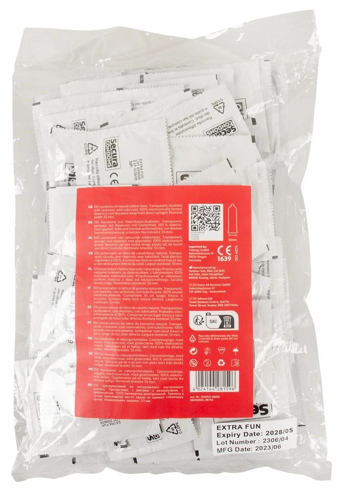 Secura Extra Fun - Condoms with Stimulating Dots 100pcs Bag