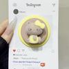 Flocked Cartoon Kitty Magsafe Magnetic Phone Holder with Retractable Foldable Strong Airbag