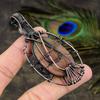 Rhodonite, Moonstone Gemstone Copper Wire Wrap Jewelry Pendant 3.15"
