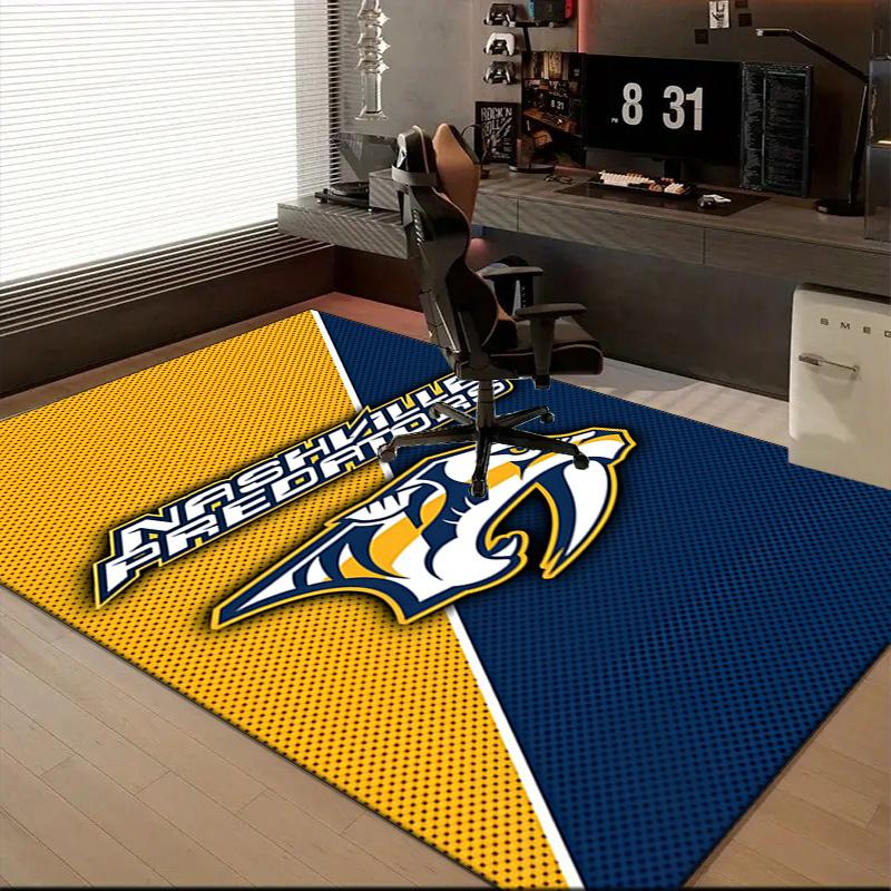 Nashville Hockey Team Floor Mat for Living Room, Game Rooms, Office, Bedroom, Office Floor Mat Playful Design, Christmas Fan Gifts