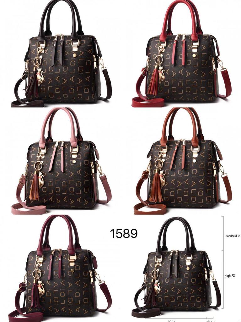 Korean Style Women's Letter Pattern PU Leather Crossbody Handbag