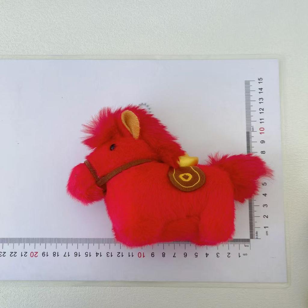 Cute Student Bag Pendant Keychains Year of the Horse Mascot Get Rich Immediately Plush Pony Stuffed Toy Bag Charm