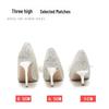 Champagne Gold Crystal Bow High Heels for Women - Elegant French Niche Bridal Shoes