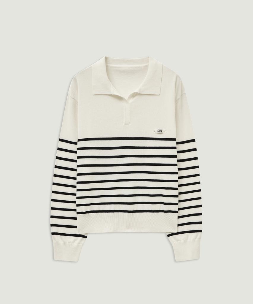 LMOOD WOMEN Cityal Cotton Stripe Rugby Knit (2 Colors)