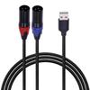 Kabel konwerter USB na XLR Poyiccot, 1m, kabel USB na 2 XLR męskie, adapter audio kabel pomocniczy do mikserów, laptopów i głośników