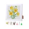 DIY Cross Stitch Kit with Floral Pattern Includes Fabric Needle Thread Scissors and Frame for Home Decoration and Craft Projects