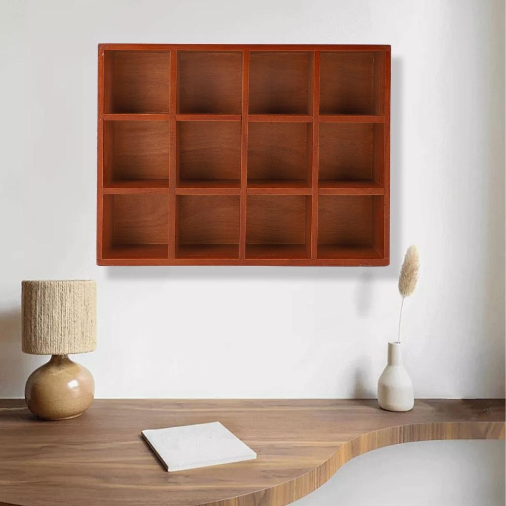 Adjustable Shelves Tabletop Storage Organizer Decorative Wooden Storage Stationery Holder  Office