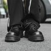 Pánské kožené boty Derby se silnou podrážkou Módní klasický minimalistický styl Venkovní volnočasové obchodní Kvalitní svatební boty pro dospělé