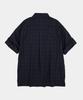 LETTERCOMO City Pop French Check Rolled-Up Half Shirt Dark Navy