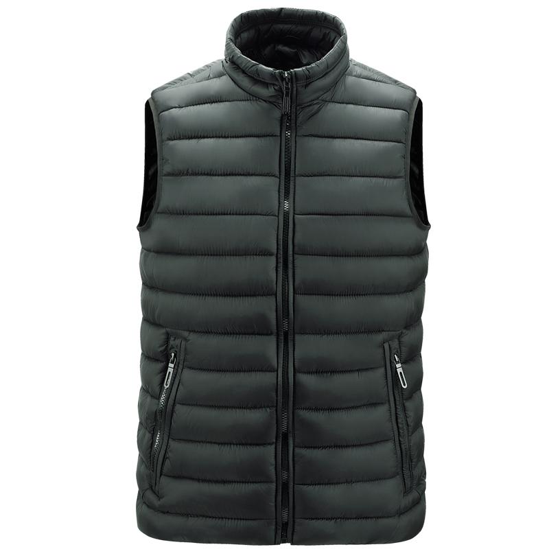 Mens Vest Jacket Warm Sleeveless Jackets Winter Waterproof Zipper Coat Autumn Stand-up Collar Casual Waistcoat Brand Clothing