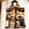 Kawaii Kitten Vintage Cute Funny Cat Soft Warm Plush Blanket Dormitory Sofa Living Room Pet Hogar Bedroom Gift Nap Home Flannel