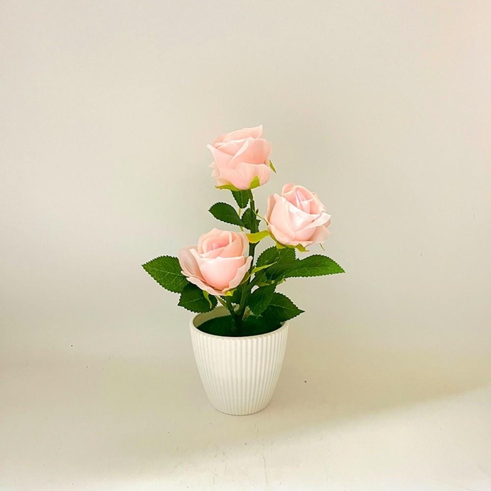 Multi-Bloom Artificial Faux Plants Simulated Bonsai New Artificial Rose Potted Flowers  Home Decor