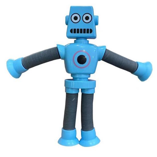 Stretch Tube Toy with Suction Cups Flexible Colorful Robot Pipe Creative Stress Relief Fidget Telescopic Fidget Pipe Stimulating Sensory