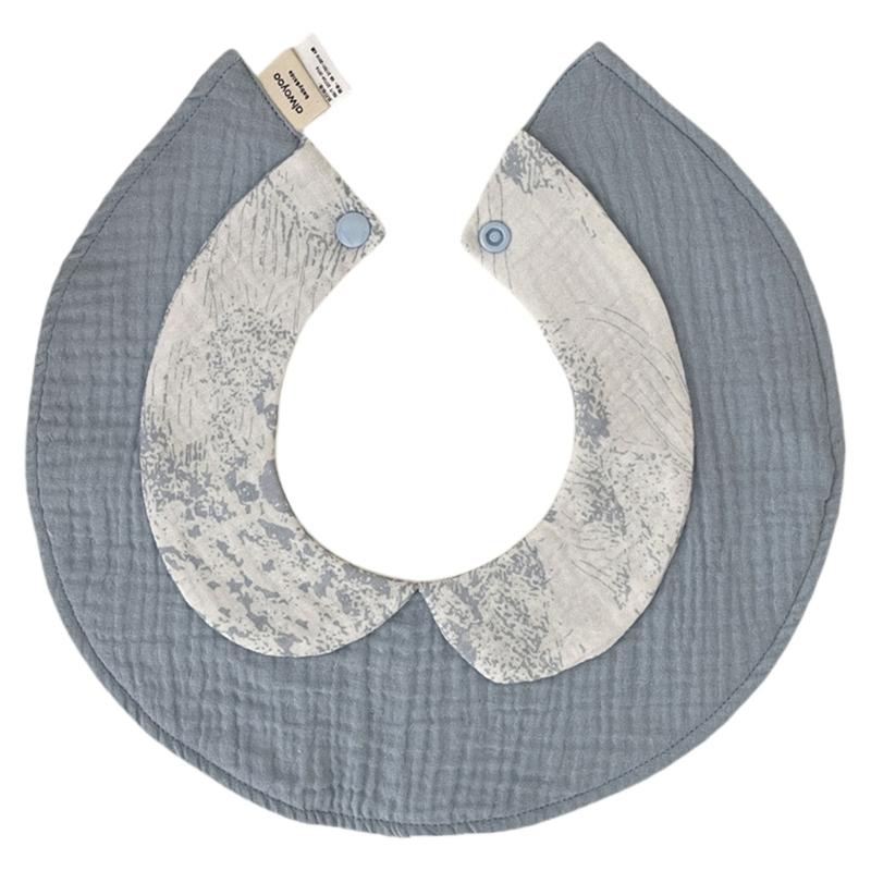 Baby Feeding Bib Drooling Apron Newborns Burp Cloths Strong Absorbent Toddler Bib with Collar Cotton Breathable Bib